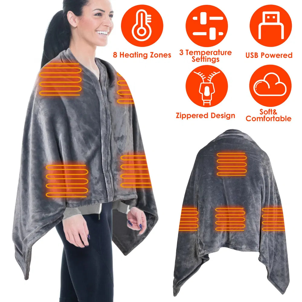 Wearable USB heated shawl blanket – photo 9