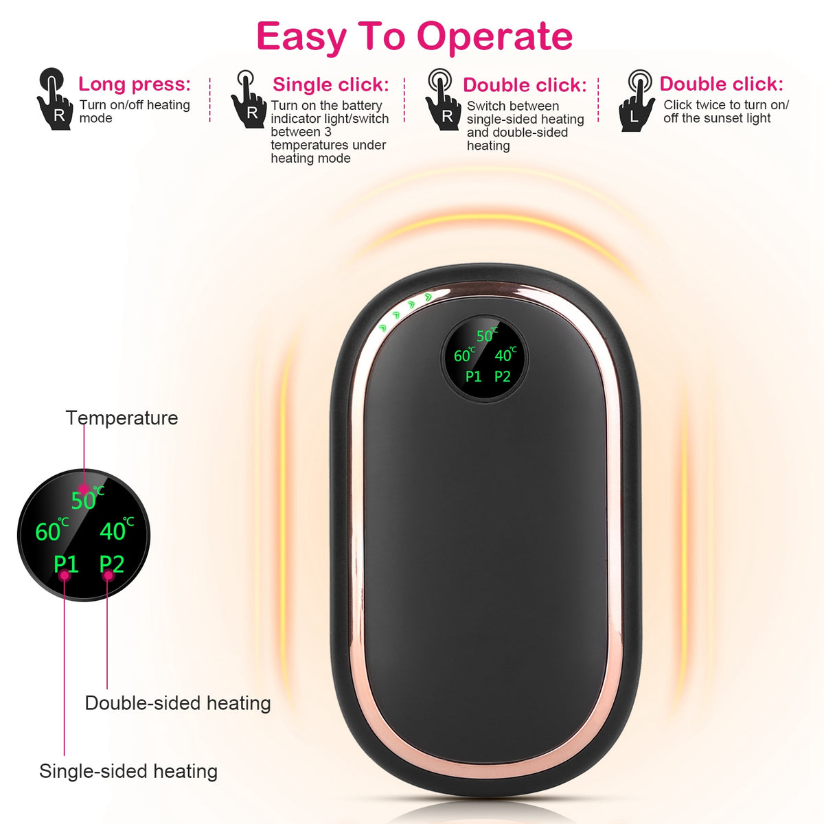 Rechargeable 6000mAh hand warmer and power bank – photo 2
