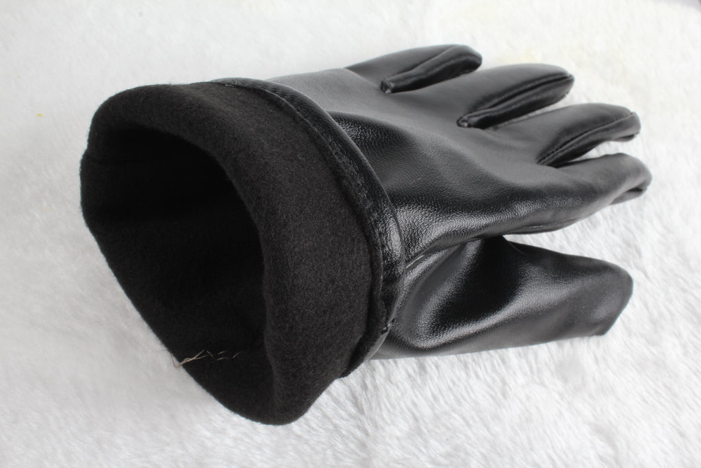 Faux leather winter gloves – photo 3