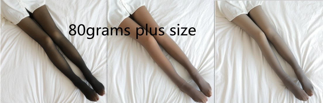 Fleece-lined sheer-look winter tights – photo 28