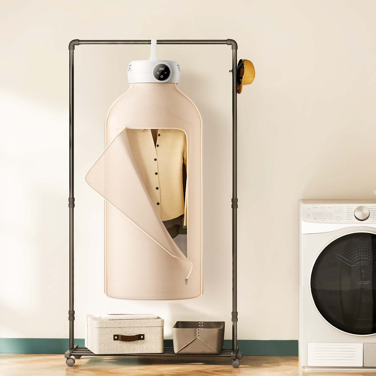 Portable clothes dryer with drying bag