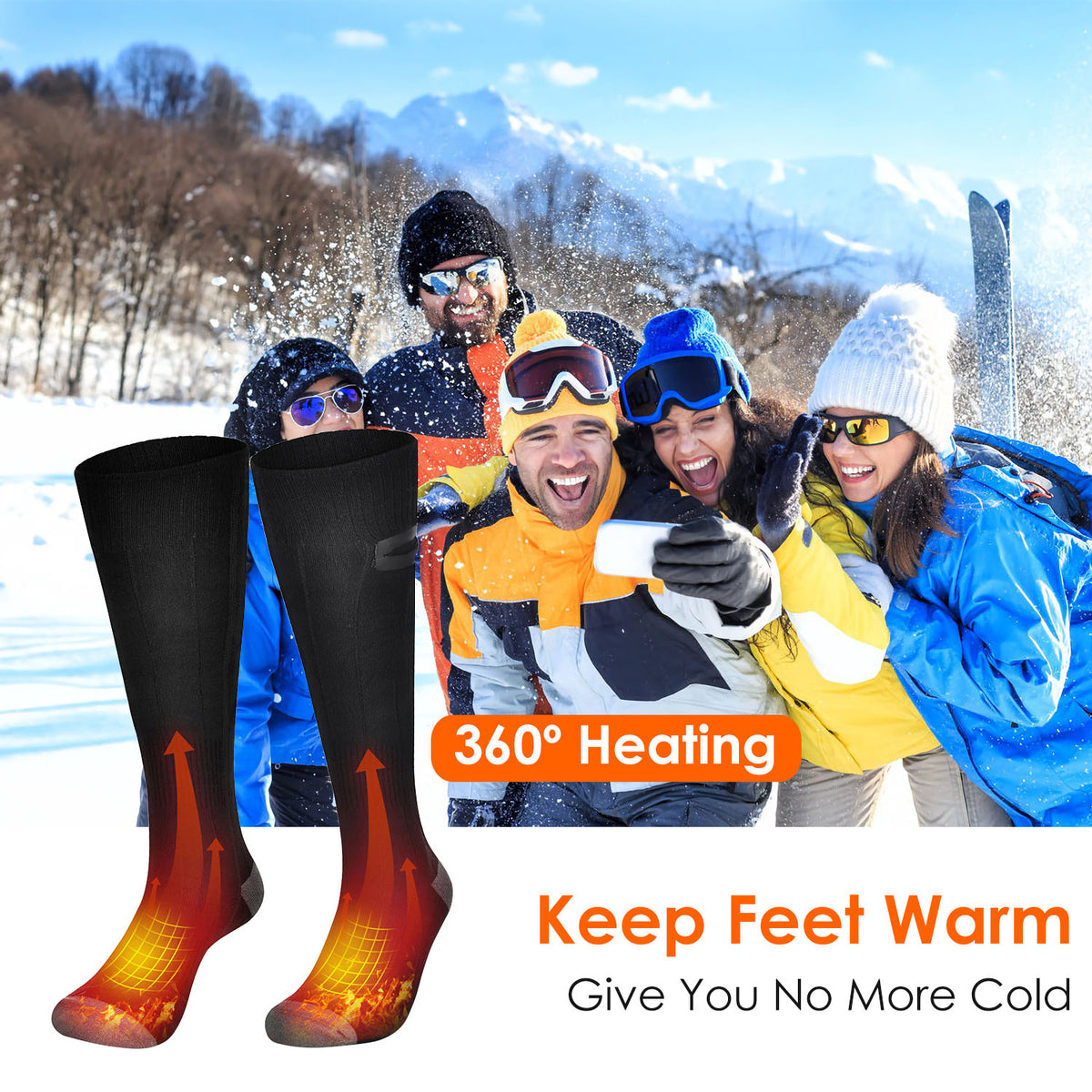 Rechargeable heated socks with battery packs – photo 6