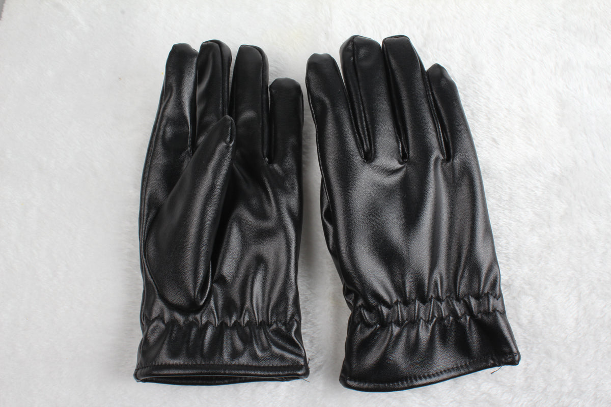 Faux leather winter gloves – photo 2