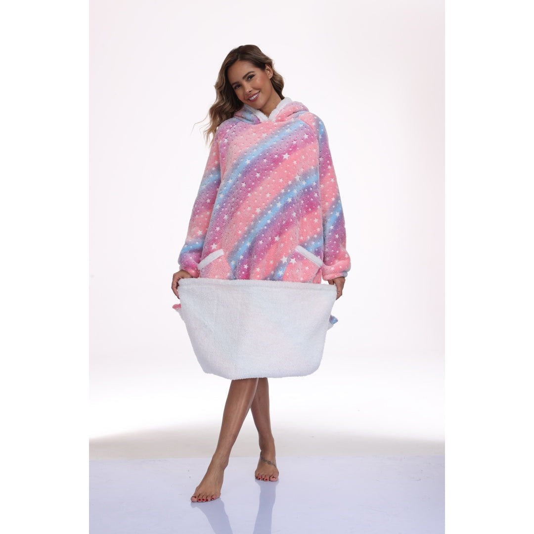 Oversized sherpa-lined wearable blanket hoodie – photo 4