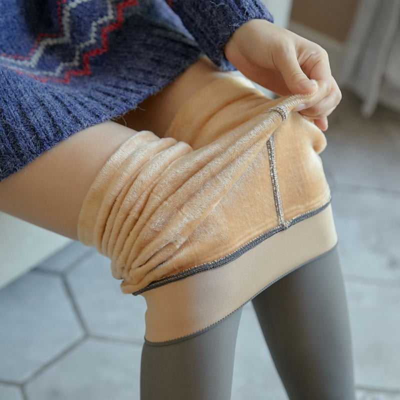 Fleece-lined sheer-look winter tights – photo 6