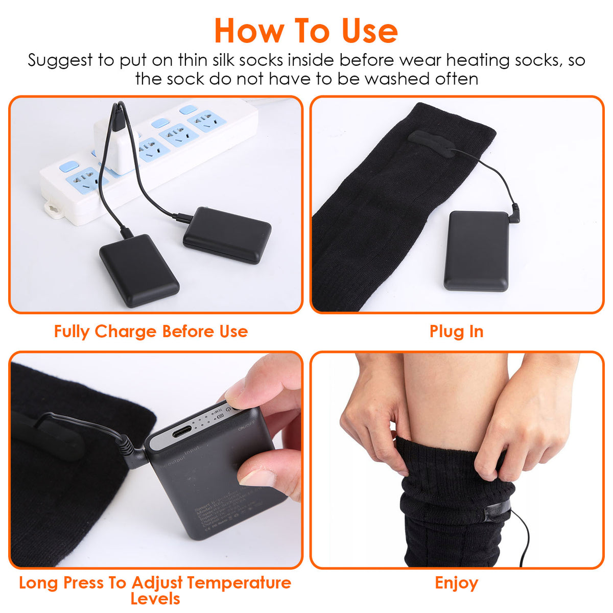Rechargeable heated socks with battery packs – photo 5
